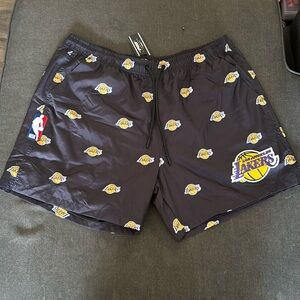 Pro standard basketball lakers shorts Black Patch Front Logo Men 2XL Above Knee